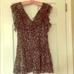 Love Shack Fancy Silk Black/White Star Dress Sz 6